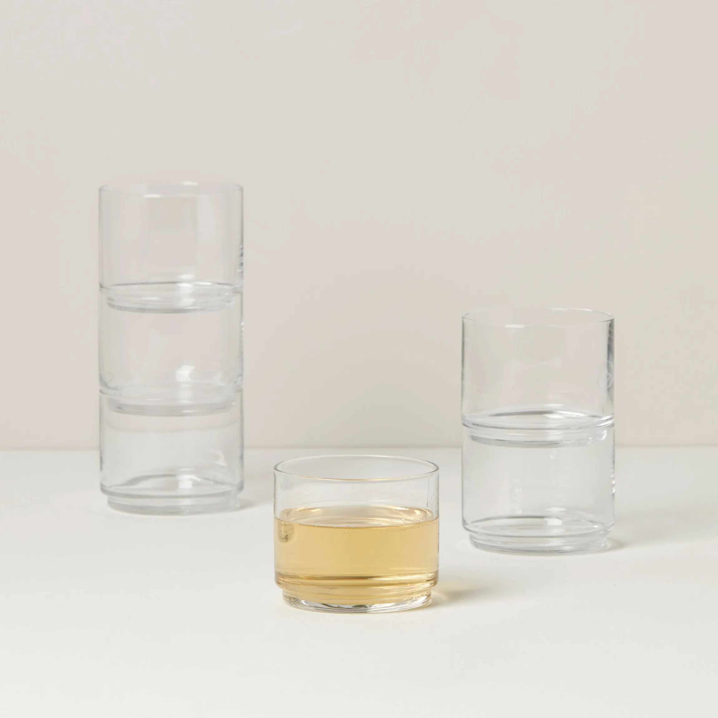 Tuscany Classics Stackable Clear Short Glasses, Set of 6