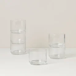 Tuscany Classics Stackable Clear Short Glasses, Set of 6