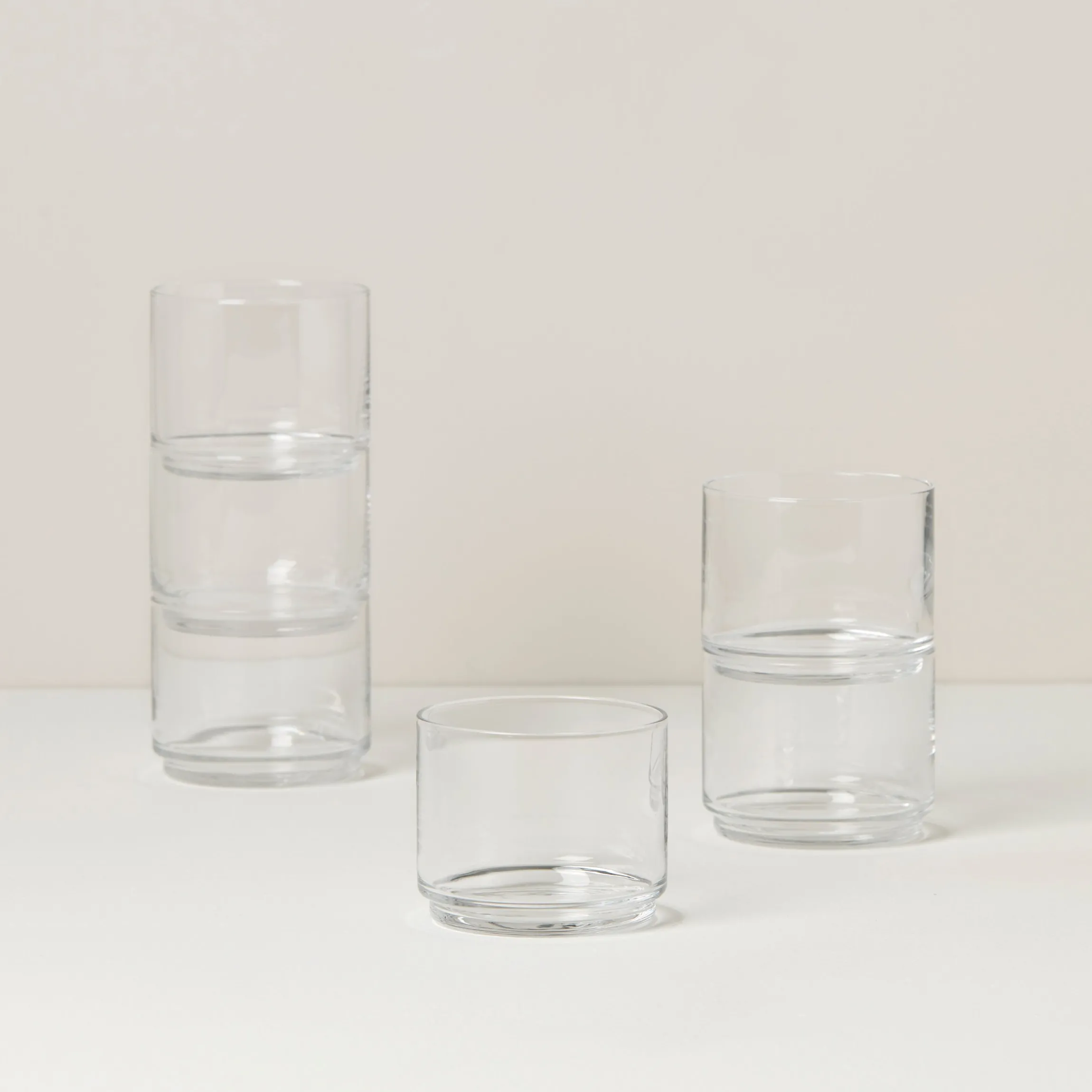 Tuscany Classics Stackable Clear Short Glasses, Set of 6