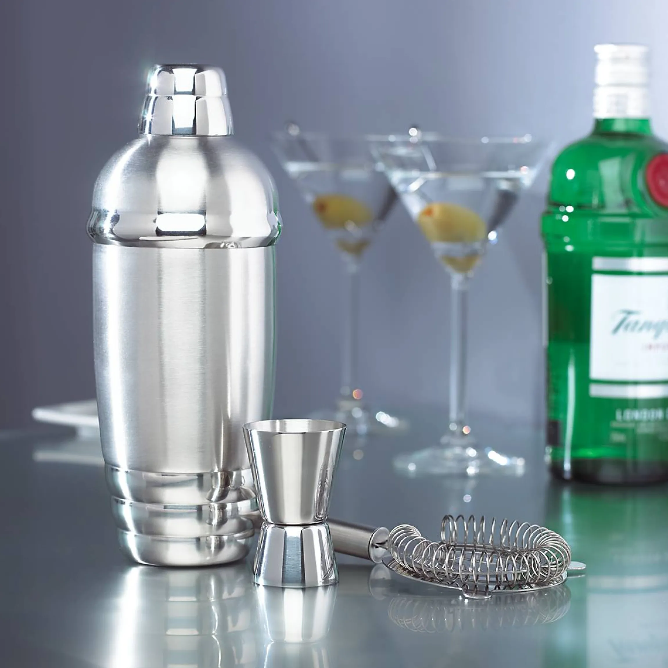 Tuscany Classics Stainless Steel Cocktail Shaker & Strainer Set