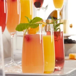 Tuscany Classics Stemless Flute Glasses, Set of 6
