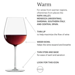 Tuscany Signature Series Warm Region Wine Glasses, Set of 2