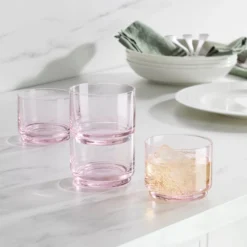 Tuscany Stackable Blush Short Glasses, Set of 4