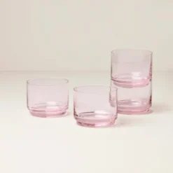 Tuscany Stackable Blush Short Glasses, Set of 4