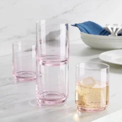 Tuscany Stackable Blush Tall Glasses, Set of 4