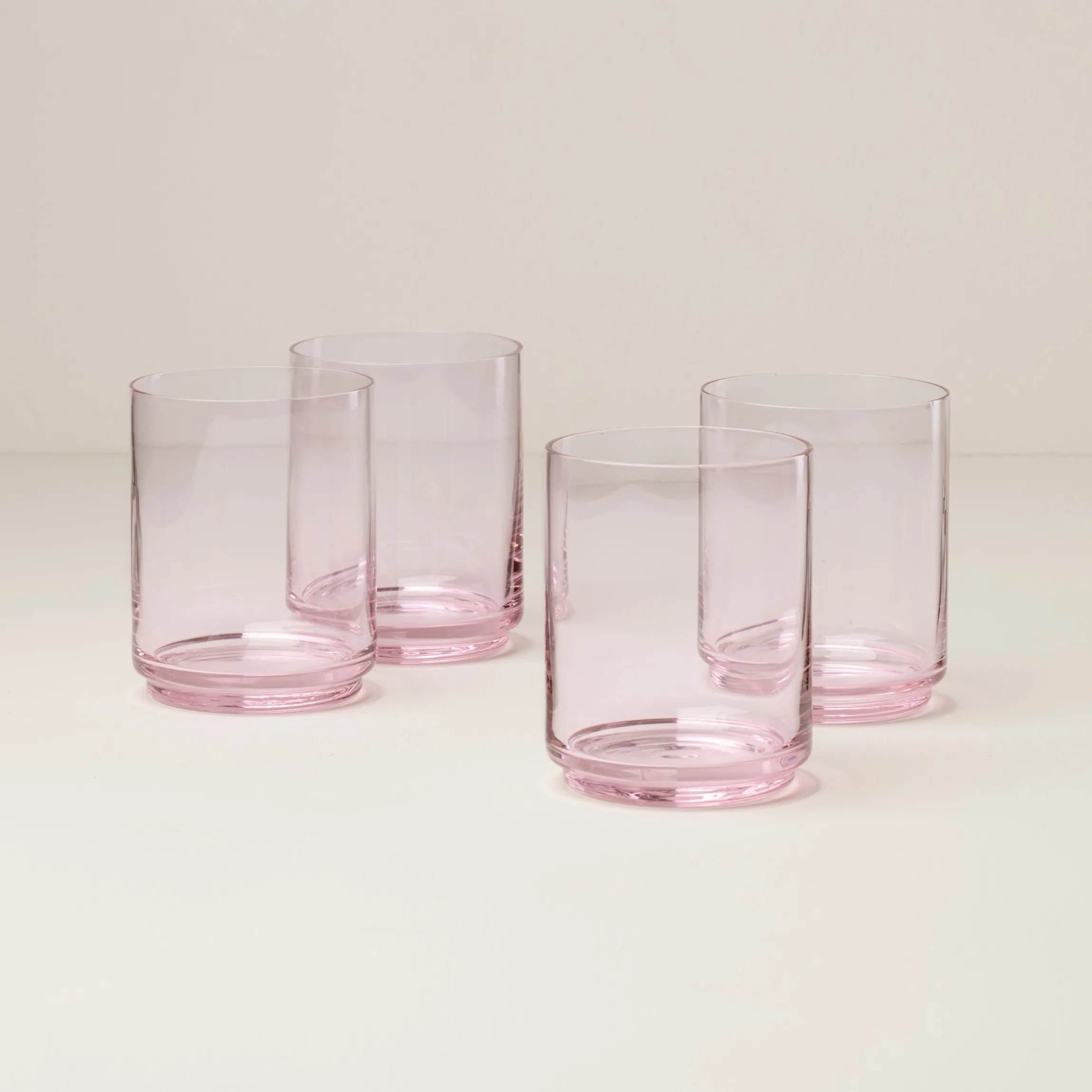Tuscany Stackable Blush Tall Glasses, Set of 4