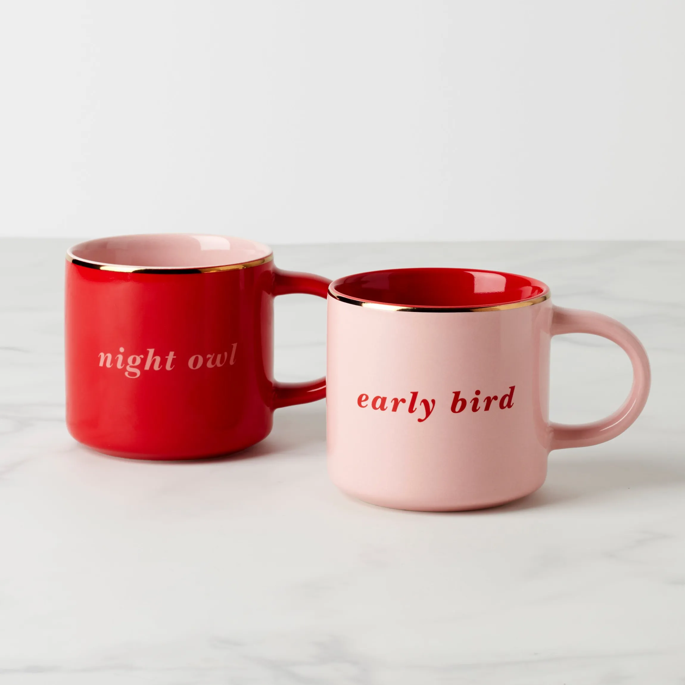 Two of a Kind Early Bird & Night Owl Mugs, Set of 2