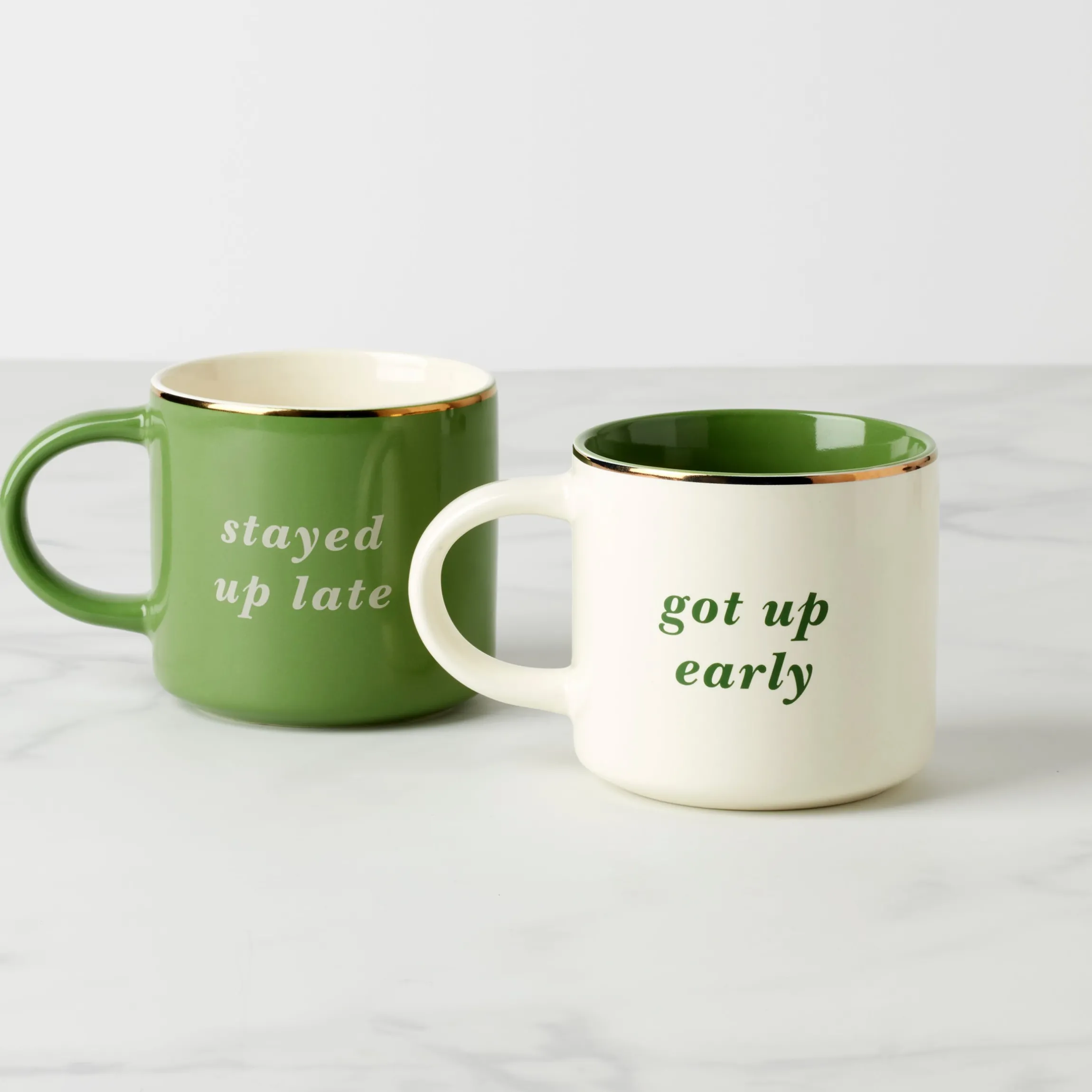 Two of a Kind Got Up Early & Stayed Up Late Mugs, Set of 2