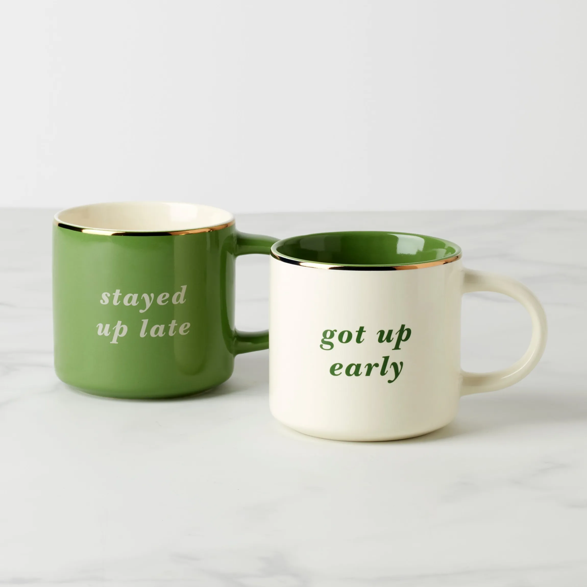 Two of a Kind Got Up Early & Stayed Up Late Mugs, Set of 2
