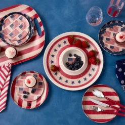 Vintage Americana Tidbit Plates - Set Of 4