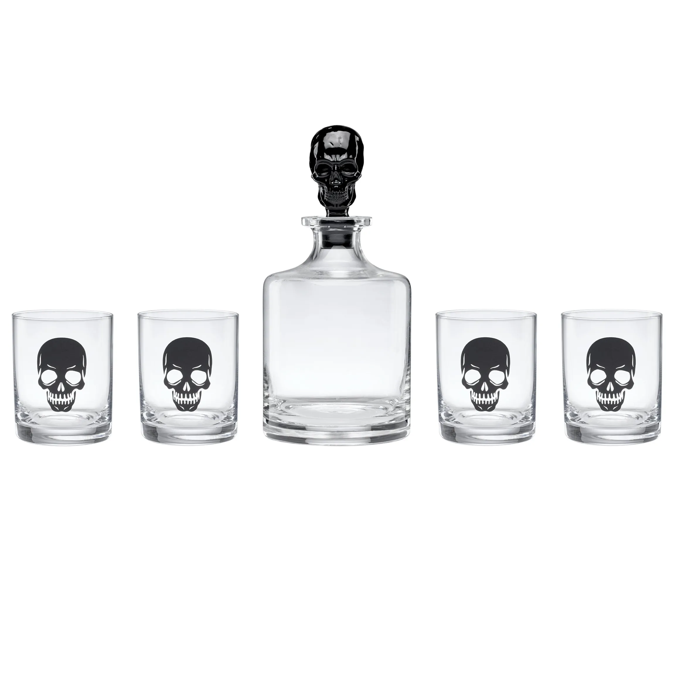 Vintro Halloween Skeleton 5-Piece Whiskey Set