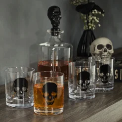 Vintro Halloween Skeleton 5-Piece Whiskey Set