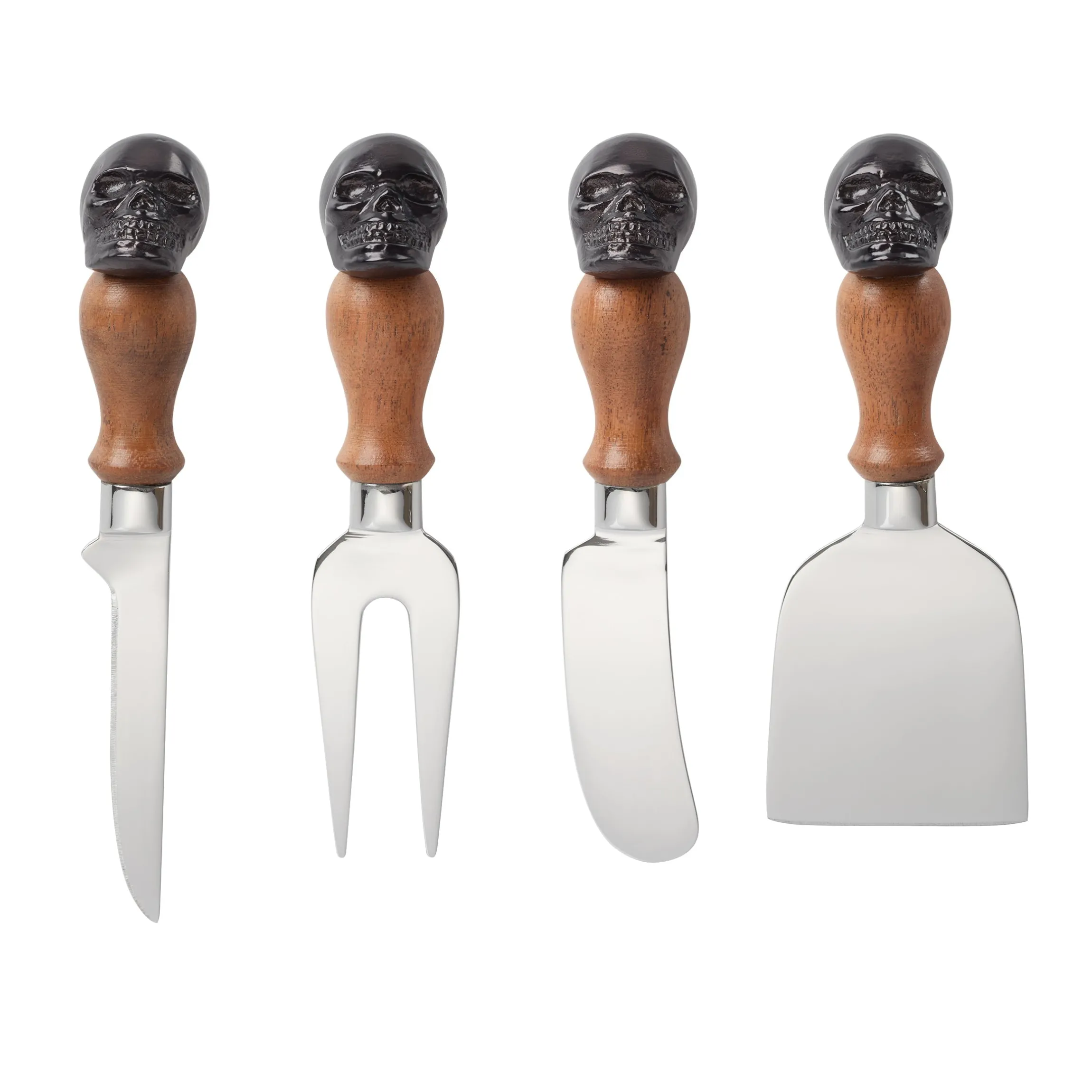Vintro Halloween Skull Mirror 4-Piece Cheese Set