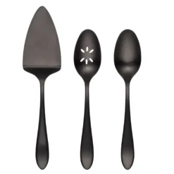 Waldwick Black Satin 3-Piece Hostess Set