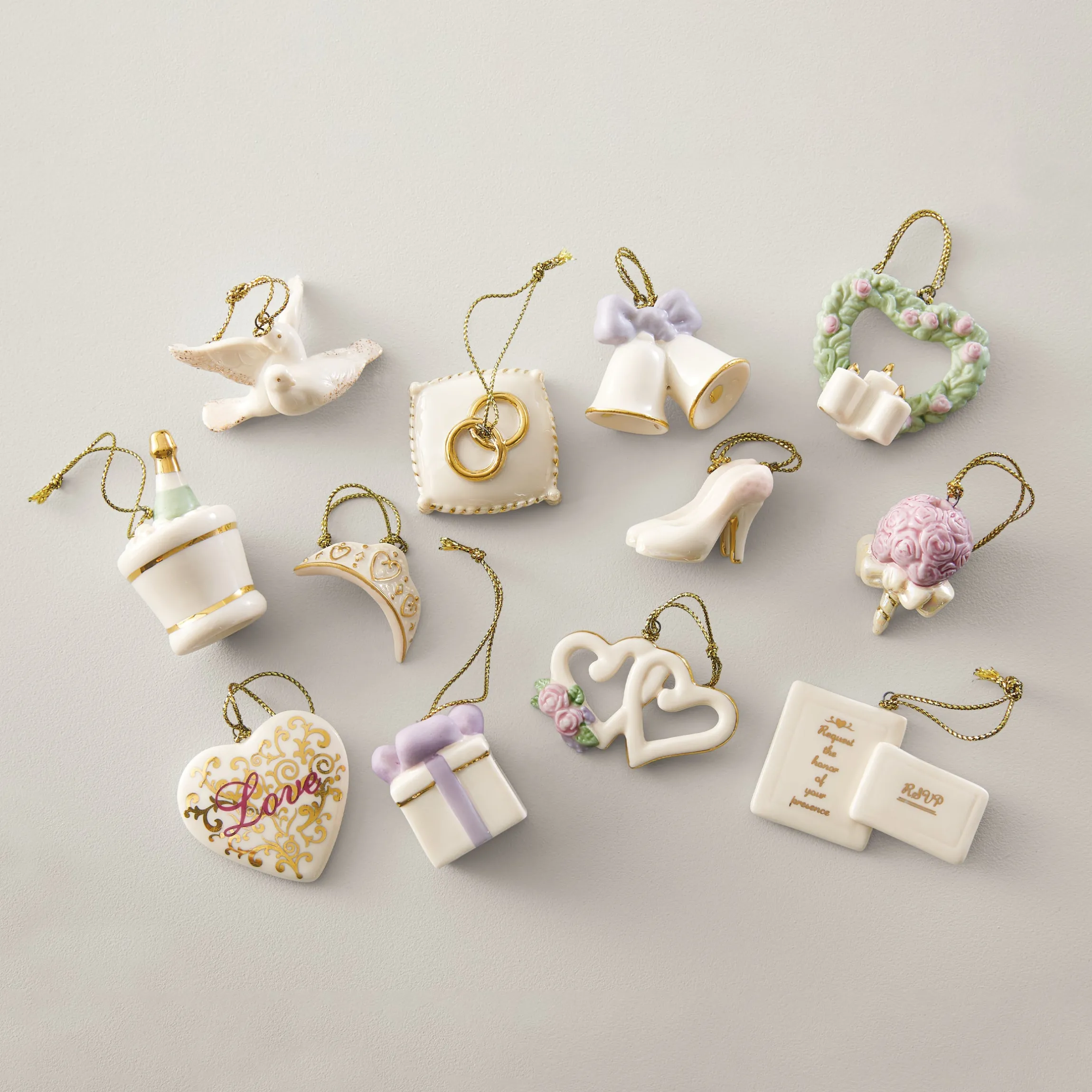 Wedding Bliss 12-Piece Mini Ornament Set