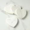 White Marble Heart Coasters, Set of 4