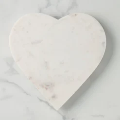 White Marble Heart Shaped Serving Board