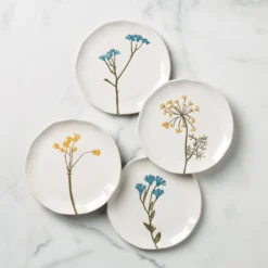 Wildflowers Tidbit Plates, Set of 4