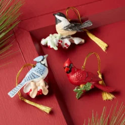 Winter Birds Ornaments, Set of 3