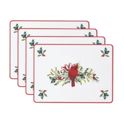 Winter Greetings Cardinal Cork Placemats, Set of 4
