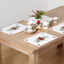 Winter Greetings Cardinal Cork Placemats, Set of 4