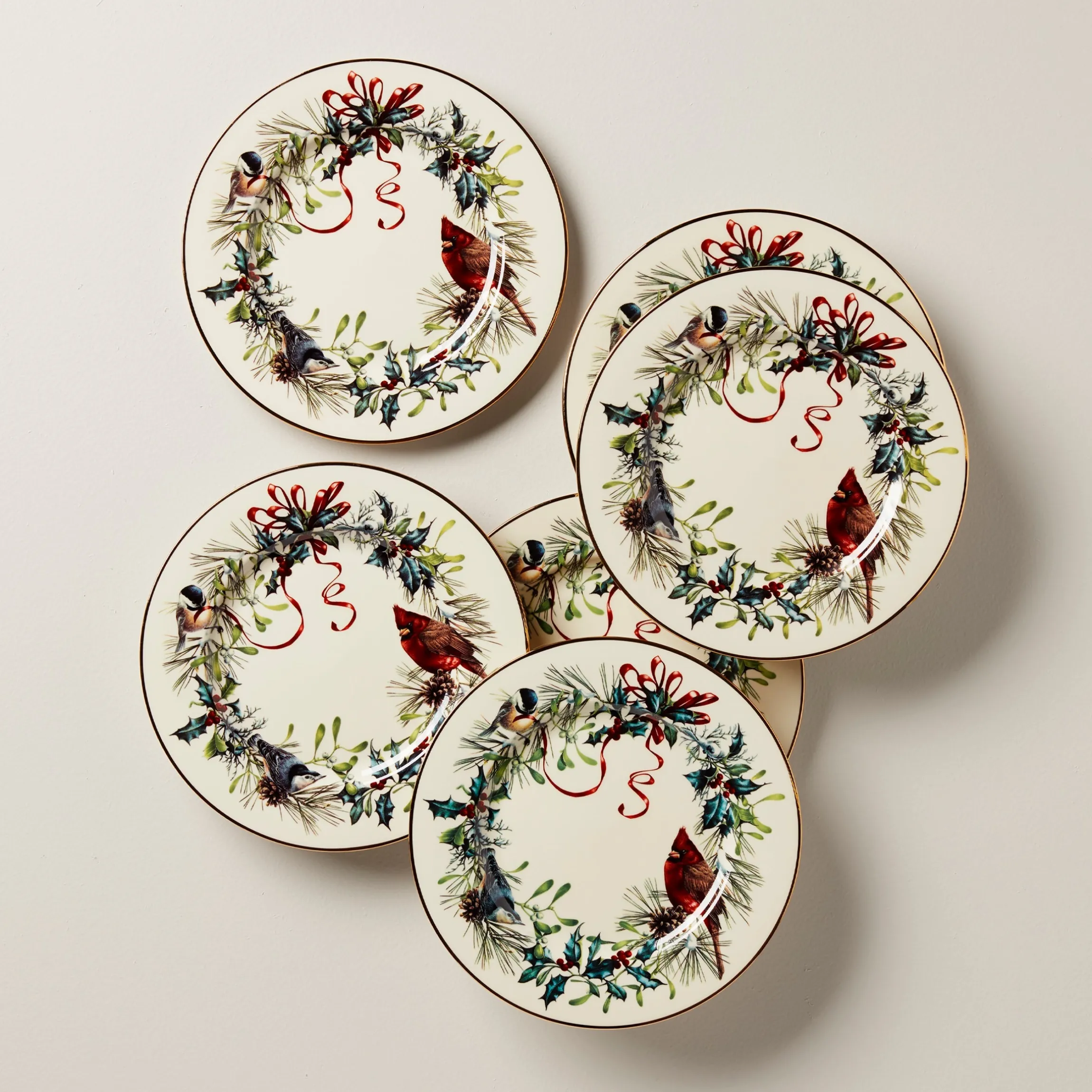 Winter Greetings Salad Plates, Set of 6
