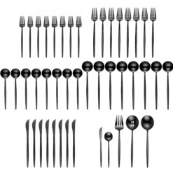 Zephyr Black Mirror 45-Piece Flatware Set