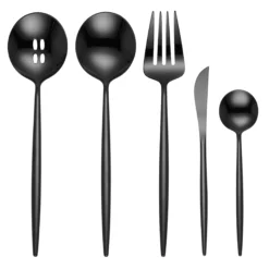 Zephyr Black Mirror 45-Piece Flatware Set