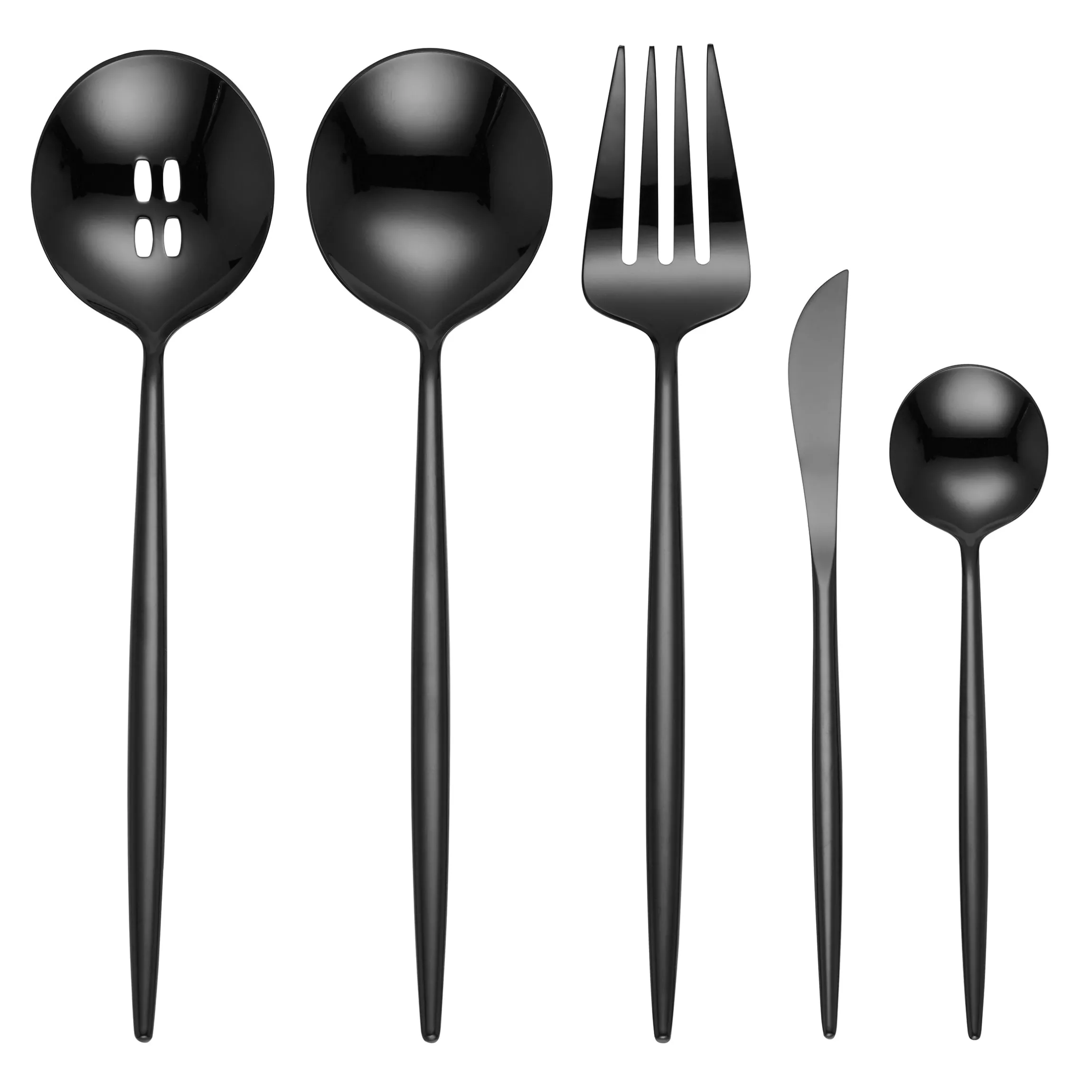 Zephyr Black Mirror 45-Piece Flatware Set