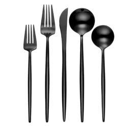Zephyr Black Mirror 45-Piece Flatware Set