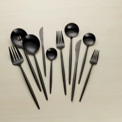 Zephyr Black Mirror 45-Piece Flatware Set