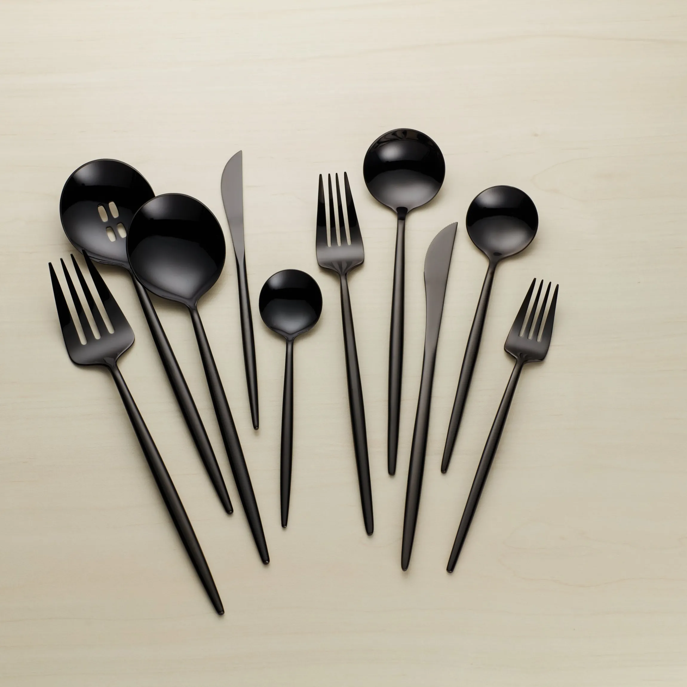 Zephyr Black Mirror 45-Piece Flatware Set