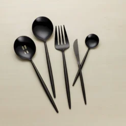 Zephyr Black Mirror 45-Piece Flatware Set