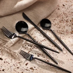 Zephyr Black Mirror 45-Piece Flatware Set