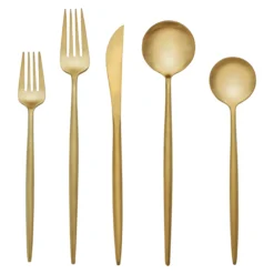 Zephyr Gold Satin 20-Piece Flatware Set
